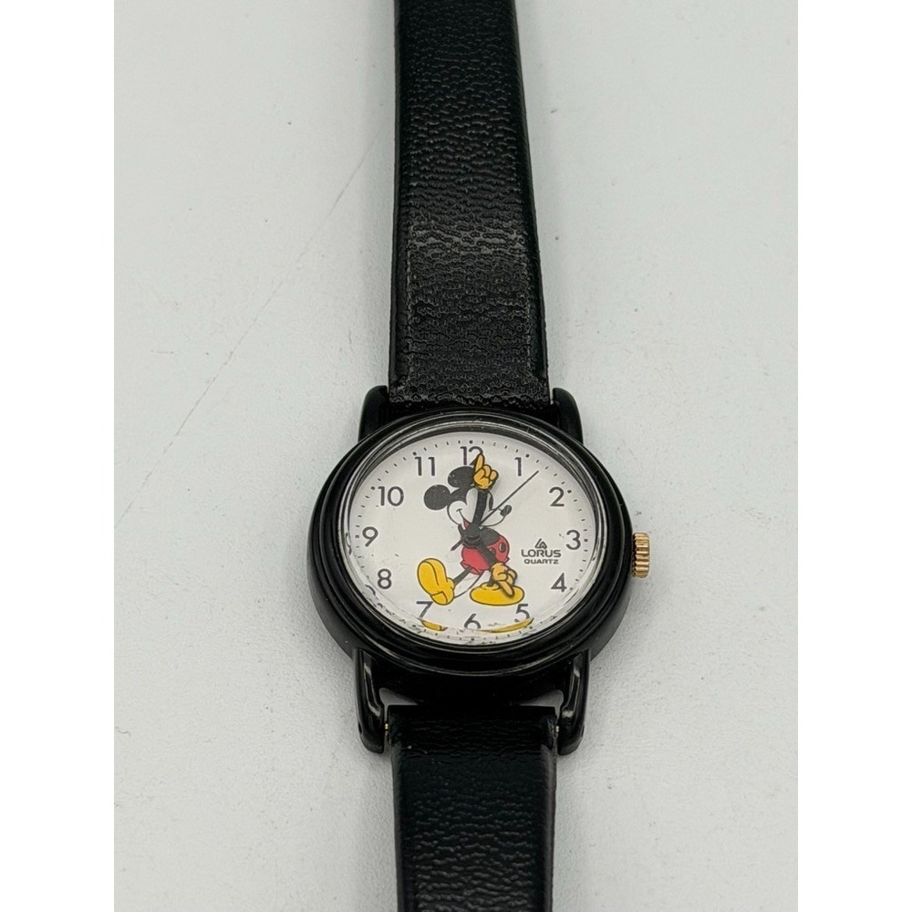 Lorus Mickey Mouse Quartz Watch V811-0070 Disney Black Case Working New Battery